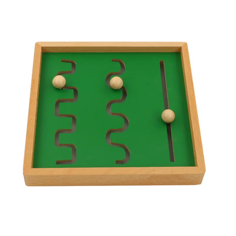 Juguetes Educativos Montessori para preparaci&oacute;n de escritura, tabla de madera curva de l&iacute;neas rectas/formas geom&eacute;tricas para entrenamiento de dedos, Juego de 2 unidades-5