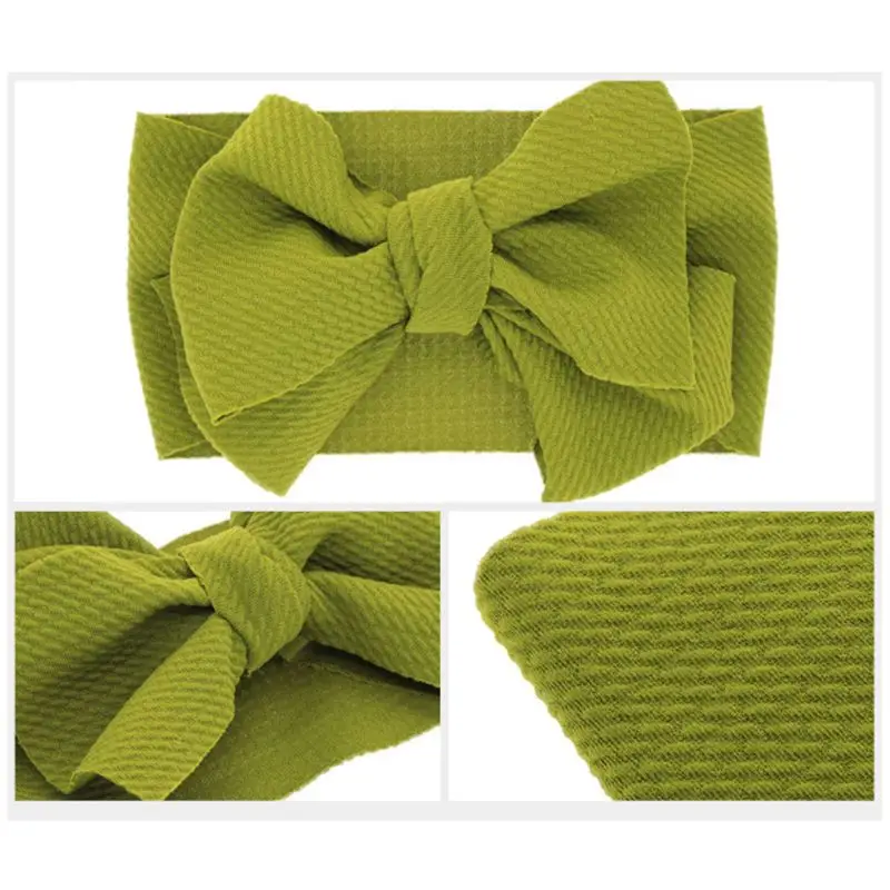 

8Pcs/Set Baby Girls Lovely Bow Hairband Elastic Cloth Wide Headband Stretch Knot Bandanas Turban Headdress