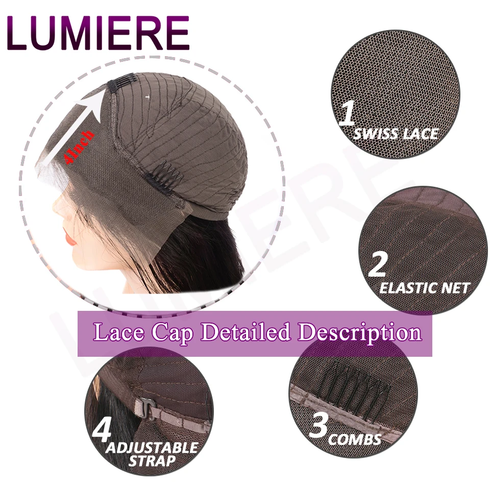 Вьющиеся волосы Lumiere 13x4 кружевные передние человеческие парики для чернокожих
