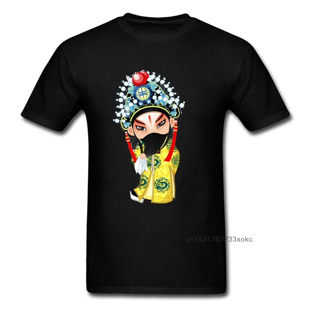 Традиционная Пекинская опера с принтом персонажа Мужская черная футболка 2018