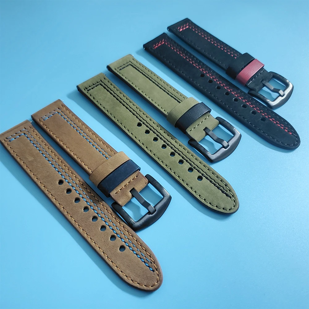 

Stitching leather strap for Samsung watch3 Active 2 Bracelet Watchband for Samsung Galaxy Watch 3 45mm 41mm SM-R850 SM-R840 Band