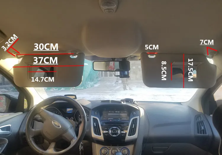 SKTOO солнцезащитный козырек для Ford Focus(2012-) с косметическим зеркалом, солнцезащитный козырек, автомобильный солнцезащитный козырек, серый светильник