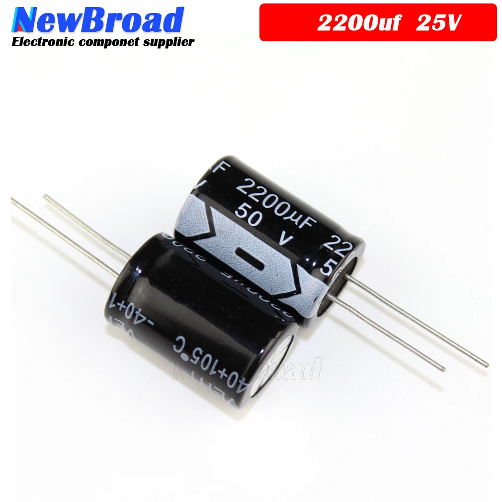 10PCS Original aluminum electrolytic capacitor 2200UF 16V 25V 35V 50V 63V 80V plug-in multi specification 18*35 16*25MM | Электронные