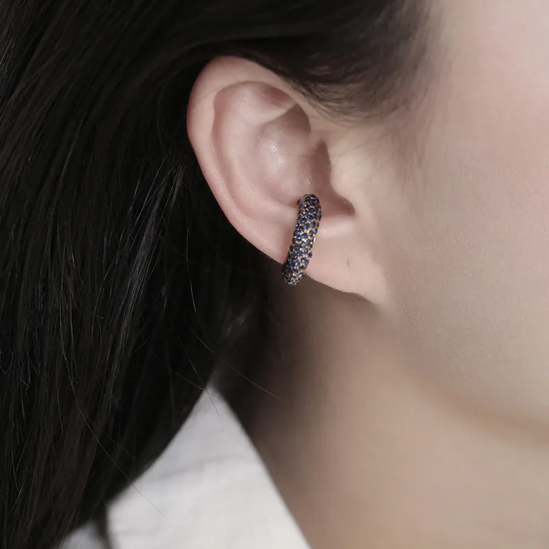 Женские серьги с разноцветными кристаллами C клипсы розового и белого цвета в