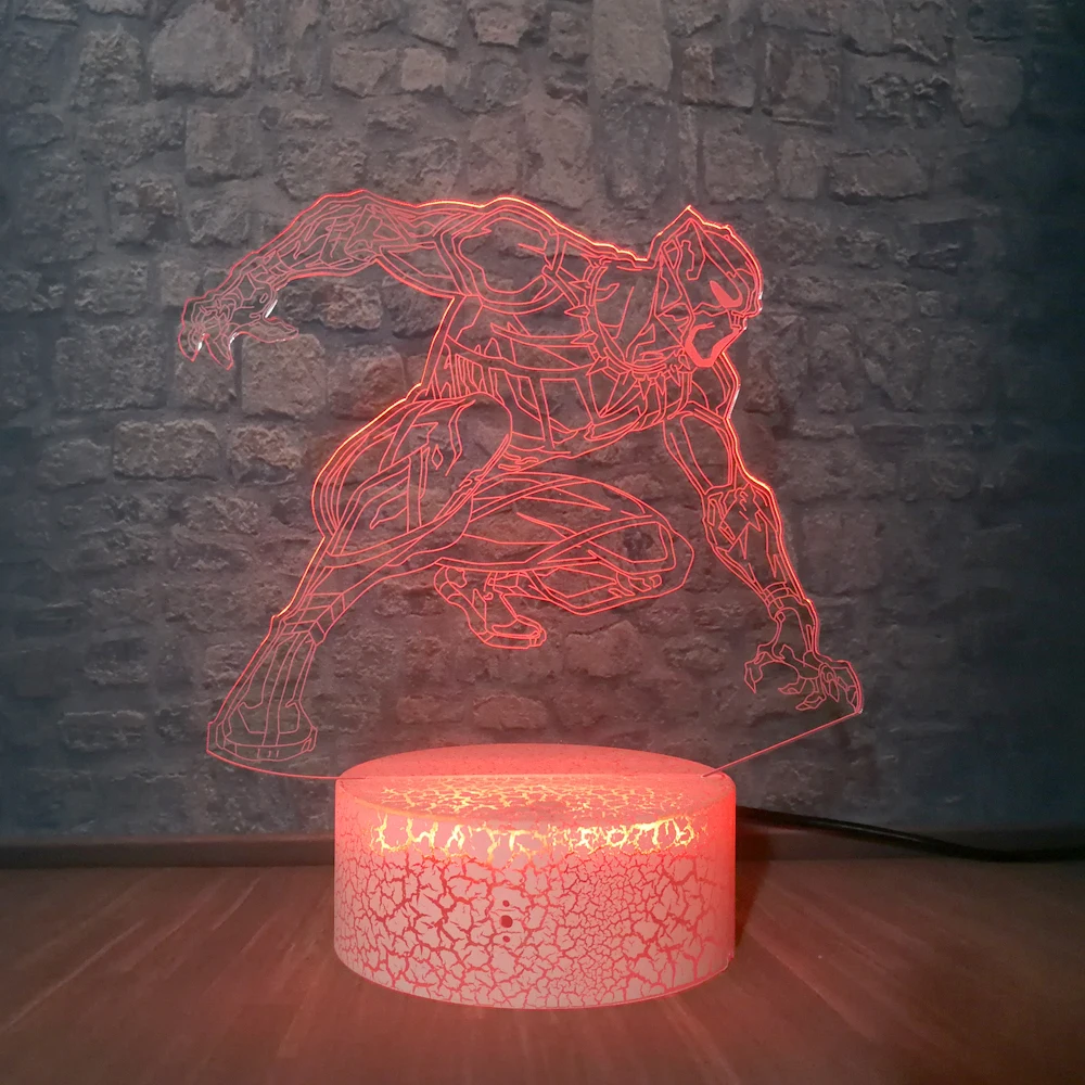 Мстители 3D лампа USB ночник RGB Черная пантера герой комиксов 7 цветов Настольная лампа Праздничная Вечеринка настроение Лава детская игрушка подарок