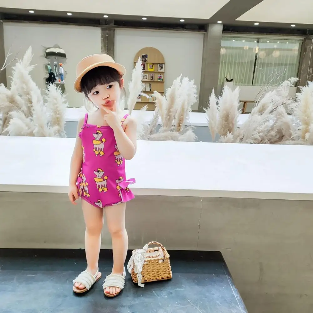 Детские купальники подтяжки для девочек бикини мультяшная детская одежда летний