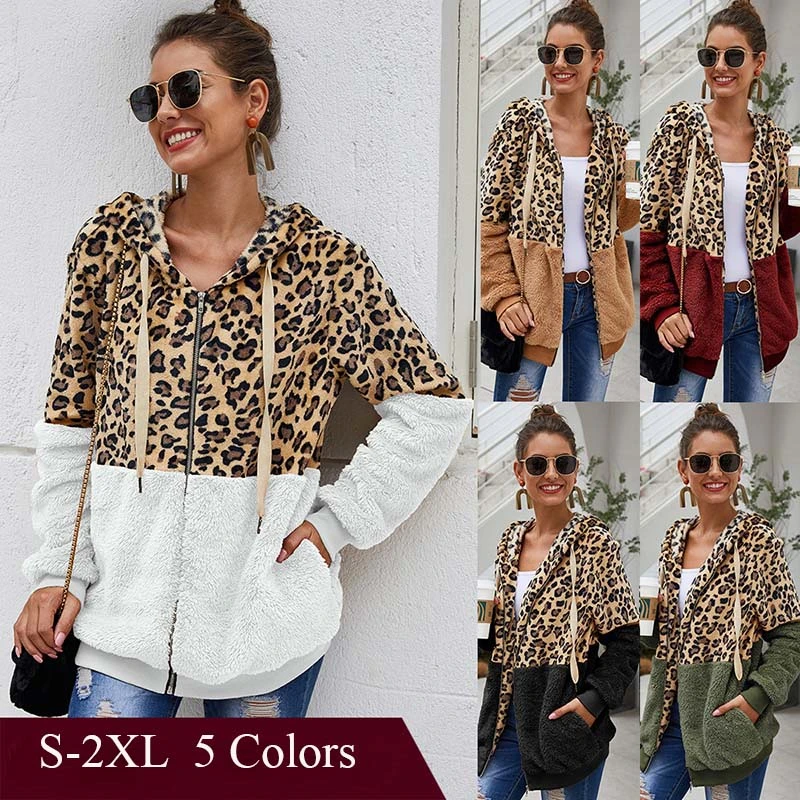 2020 осенне зимнее толстое пальто из искусственного меха модное леопардовое