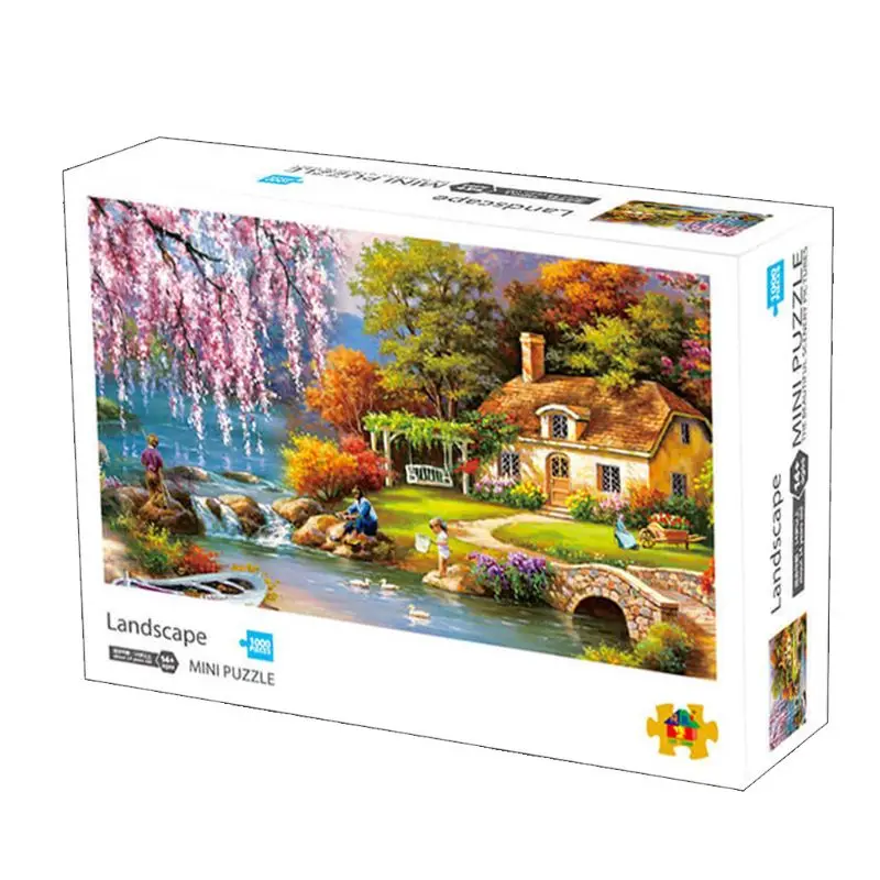 

Drop Shop. 1000 Pcs/Pack Landscape Puzzle Relieve Stress Assemble Jigsaw Intellective Toys