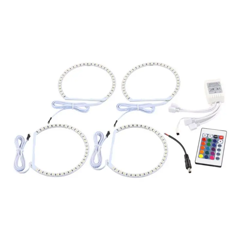 

(131+146)MM*2pc Car Ring 5050 Halo Rings FOR BMW Headlight Car Angel Eyes RGB Semicircle 12V LED Controller 24Keys