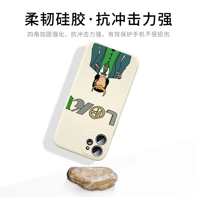 Жидкий силиконовый мягкий чехол Marvel красивый Loki для Apple iPhone 11 8 7 6 13 12 mini XS XR SE 2020 Pro
