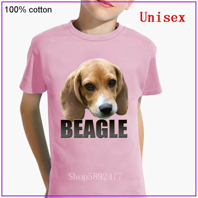 Костюм с принтом собаки Beagle топы Детская футболка коротким рукавом для мальчиков