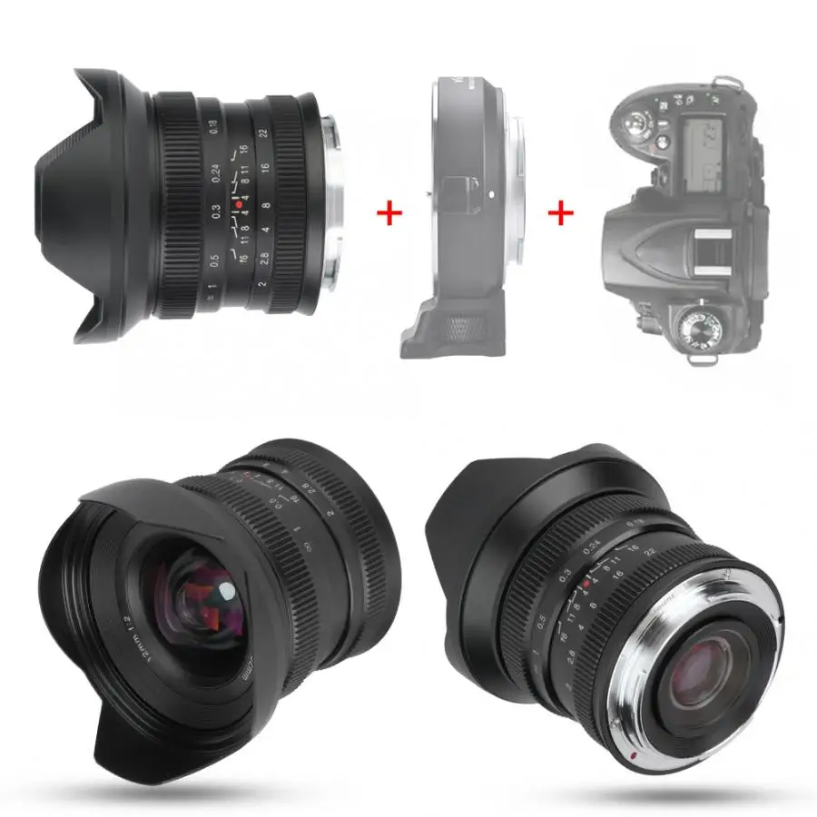 Brightin Star 12 мм F2.0 ультра широкий угол ручной фокус основной объектив для Canon EF M Sony E