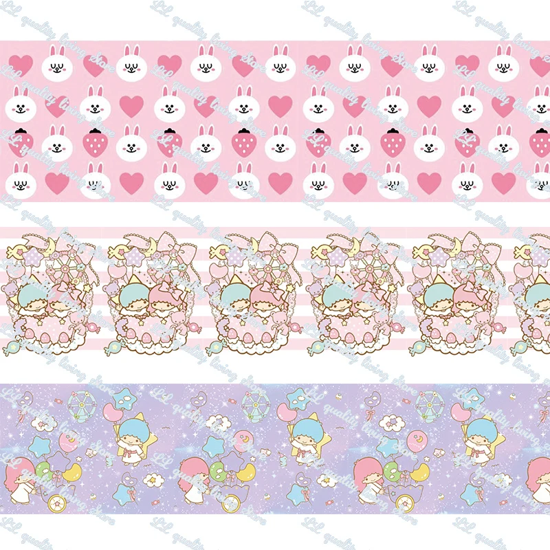 Корсажная лента с мультяшным рисунком 50 ярдов для упаковки подарков сделай сам