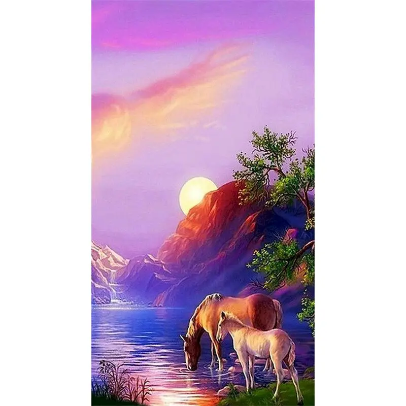 

GATYZTORY 60×75cm Frame Landscape DIY Painting By Numbers Canvas Drawing Handpainted Kits Acrylic Paints Unique Gift