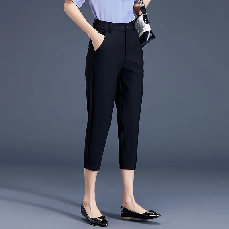 

Casual pants 2021 summer new women's pants fashion versatile loose slim Capris casual pants women's bottom