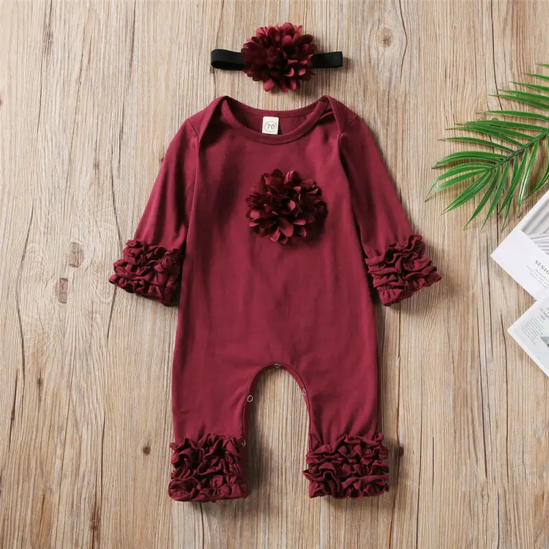 Детский однотонный комбинезон с длинным рукавом на осень/весну | Мать и ребенок