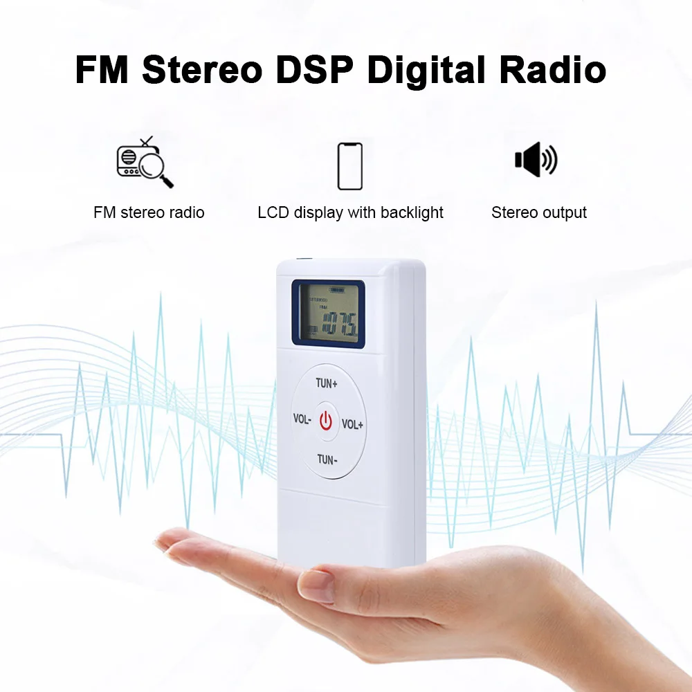 HanRongDa HRD 109 мини FM радио стерео DSP цифровой клип на конференции приемник 60 108 МГц с