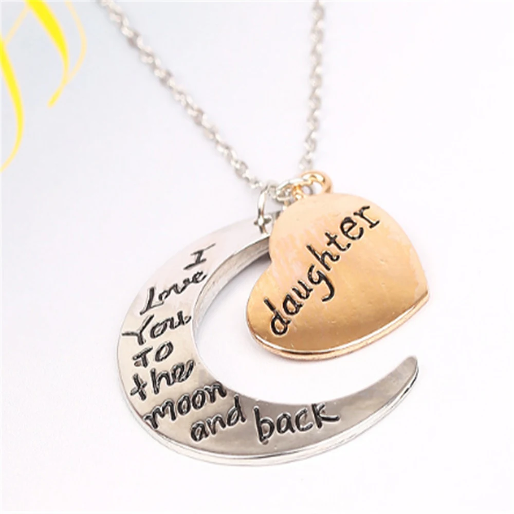 Бренд Винтаж я люблю тебя до Луны и обратно семья кулон ожерелье короткая цепочка