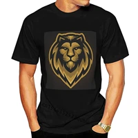 men tshirt golden lion mascot cool printed t shirt tees top men women cartoon casual short o neck broadcloth