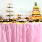 Одноразовая Пластиковая юбка для стола, синяя и розовая скатерть для стола, бумажная тарелка для чашек, тарелка, соломинка для украшения на день рождения, свадьбу, фестиваль