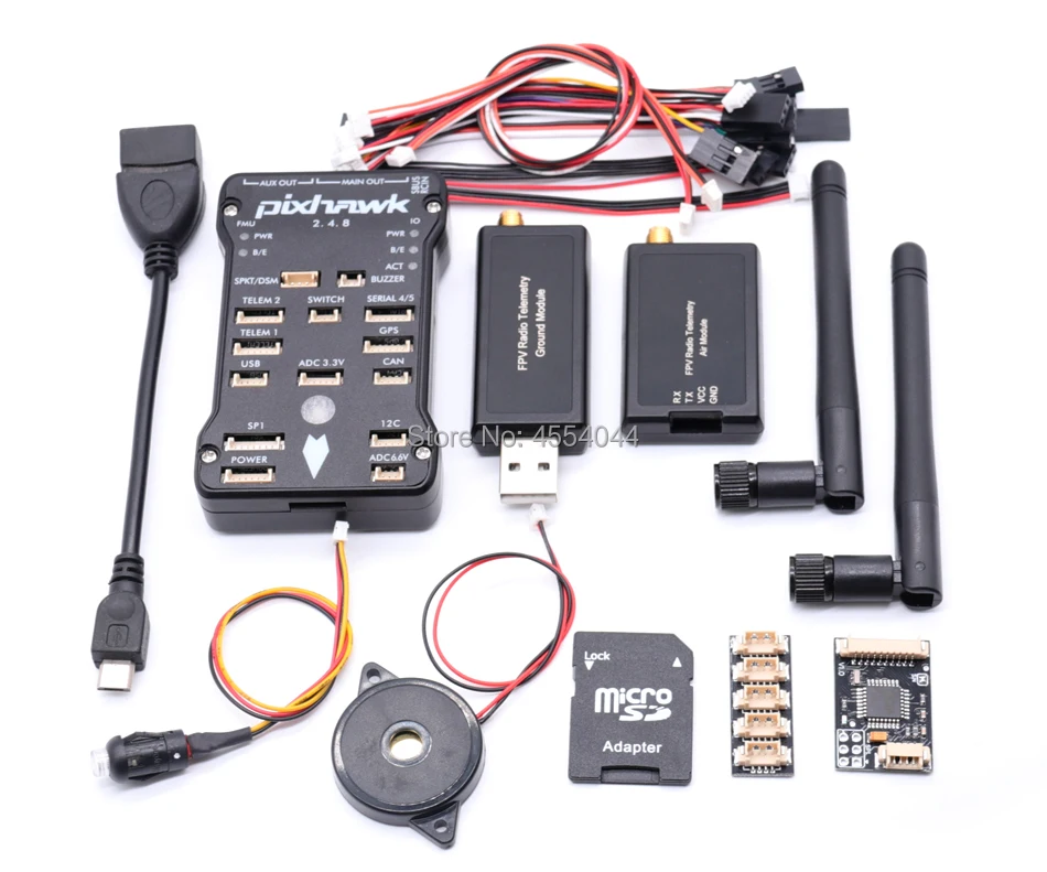 Pixhawk 2.4.8 PX4 PIX 32 бит Контроллер полета+ 3DR 100 мВт/500 МВт радиотелеметрия 433 МГц 915 МГц с 4 г SD переключатель безопасности зуммер PPM