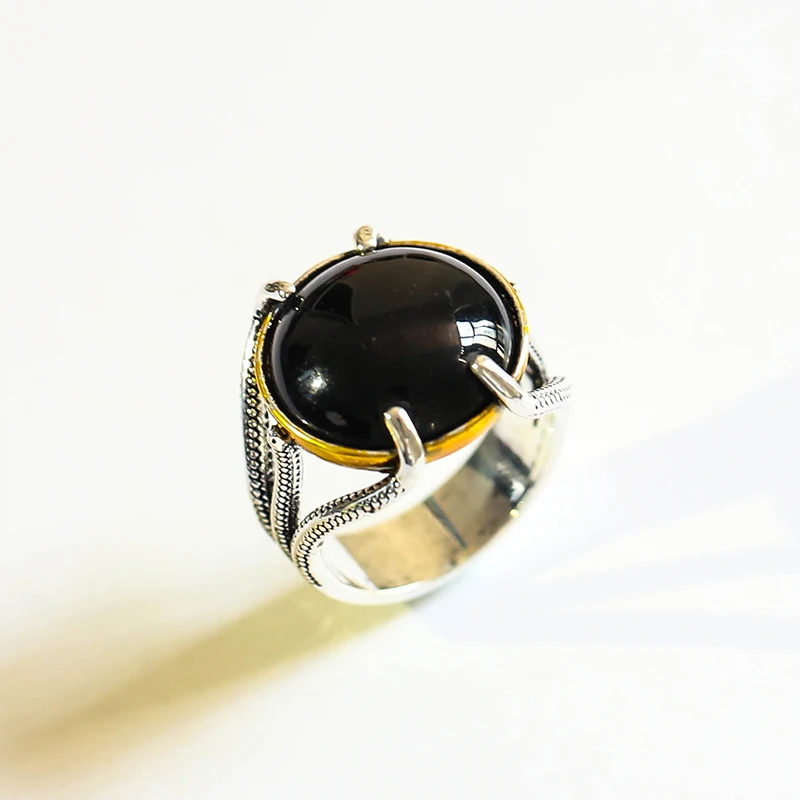 Модные богемные кольца с черным камнем для женщин большое овальное черное
