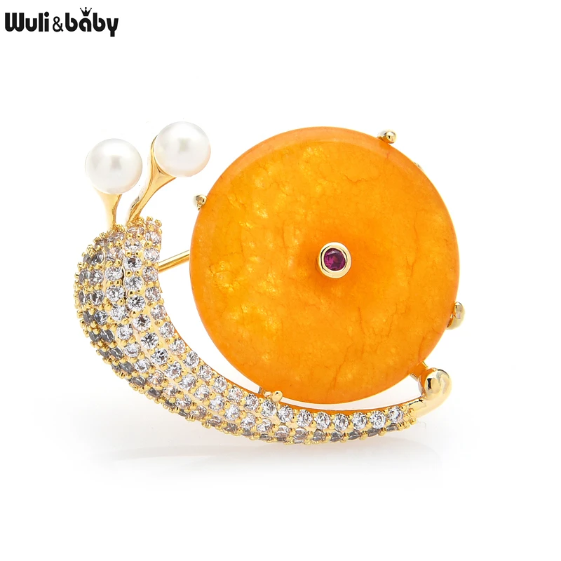 

Wuli & baby, новый материал, броши в виде улитки для женщин и мужчин, фианиты, прекрасные насекомые, брошь для вечеринки, офиса, булавка, подарки