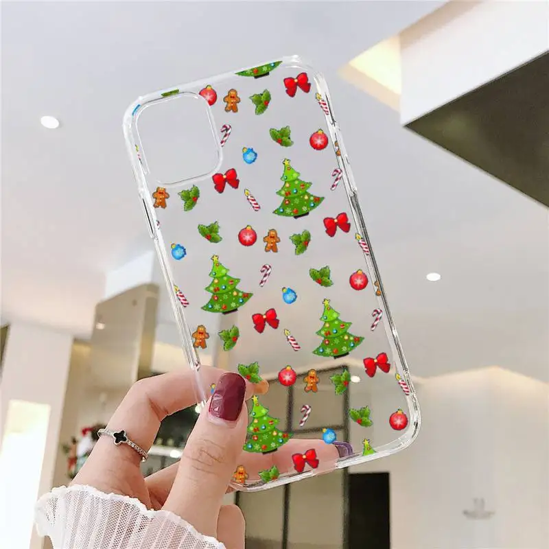 

Merry Christmas new year Phone Case Clear Transparent for iPhone 11 12 mini pro XS MAX 8 7 6 6S Plus X 5S SE XR 2020