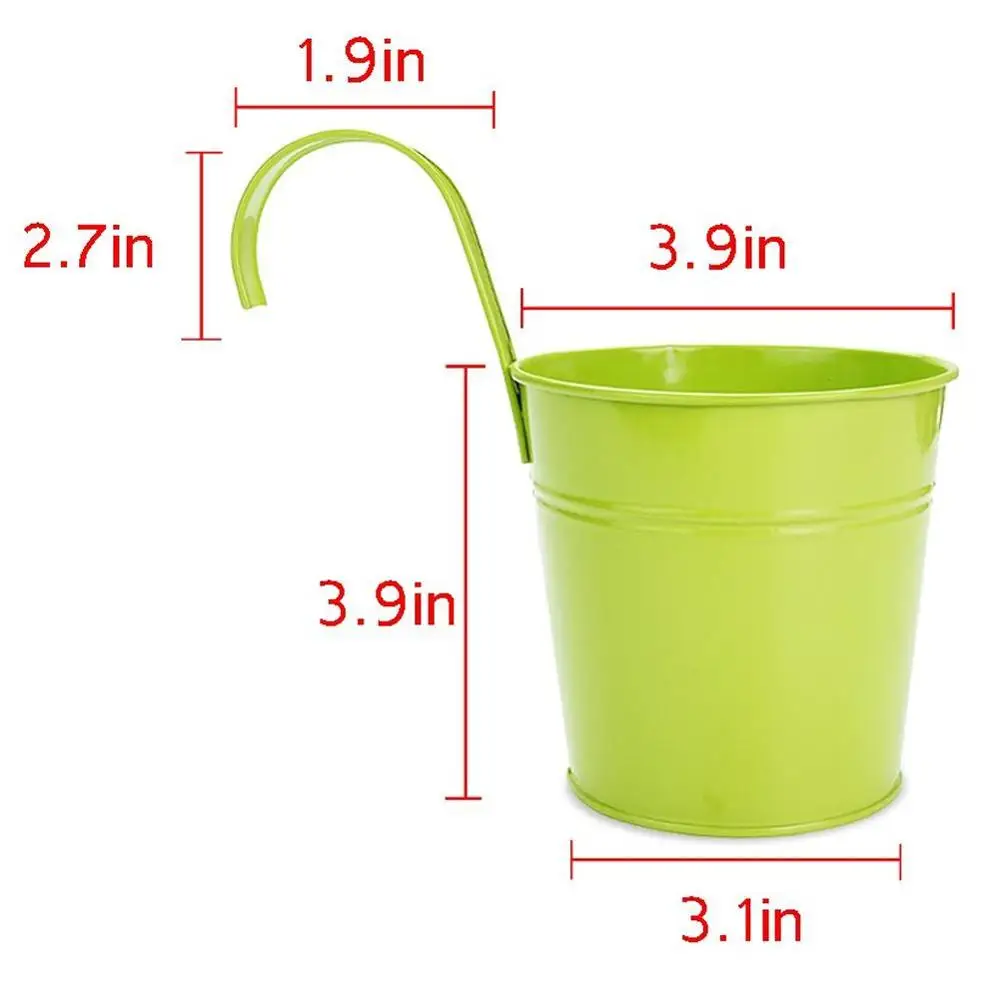 10x Железный цветочный горшок настенный забор подвесной балкон садовый плантатор