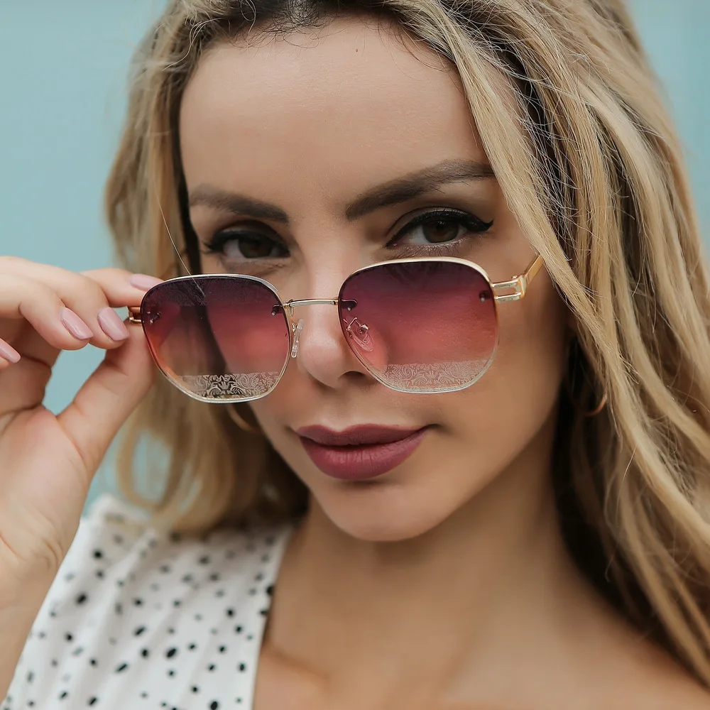 

Pattern Vintage Sunglasses For Women 2021 Fashion Hip Pop Street Style Sun Glasses Men Classic Luxury Designer Eyegalsses UV400