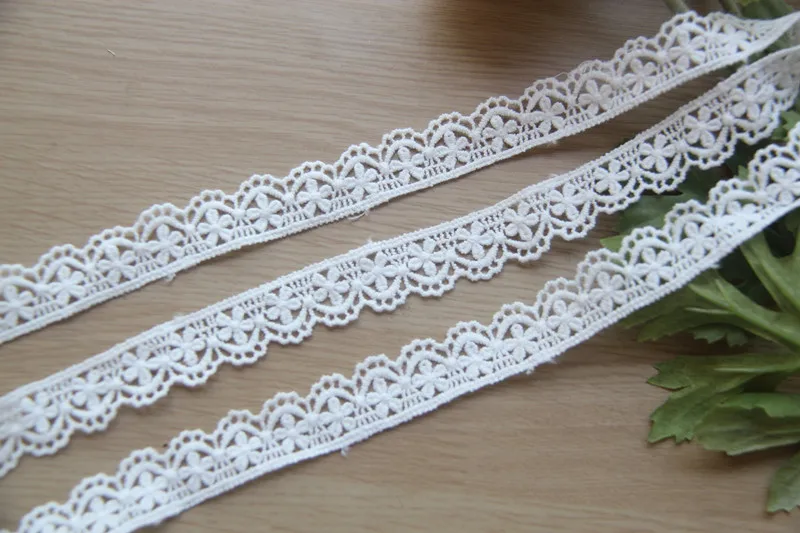 20 yard 1.7cm 0.66&quot wide ivory fabric embroidery tapes lace trim ribbon F10T311P181202F |