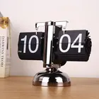 Часы-раскладушка в стиле ретро, Настольные Цифровые флип-часы с автоматической подставкой, с внутренним механизмом, кварцевые