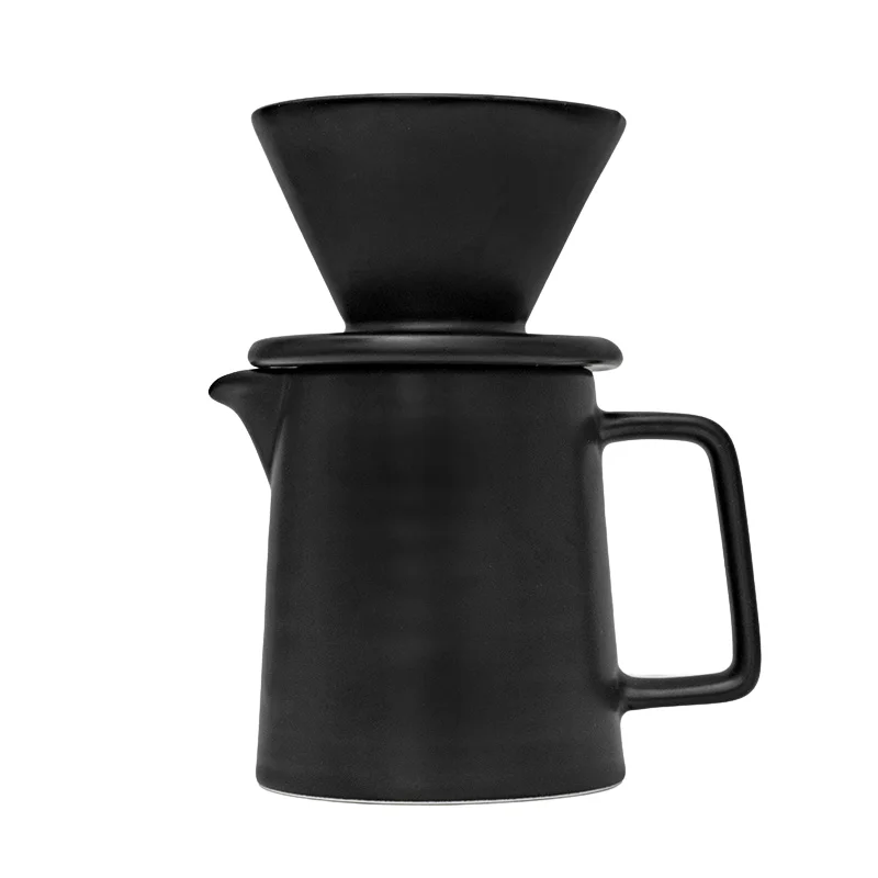 

V60 Hand Drip Filter Coffee Pot Portable Milk Pot Enamel Manual Espresso Maker Black Maquina De Cafe Kitchen Supplies AH50CP
