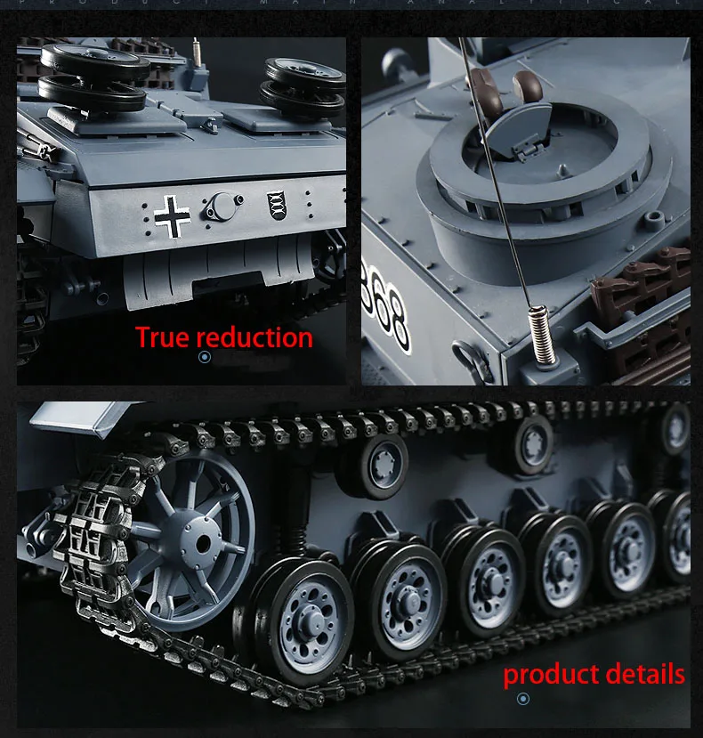 1:16 Немецкий III F8 Chariot 2 4 GHz RC боевой танк 3868 6 0 издание BB снаряды системы детские