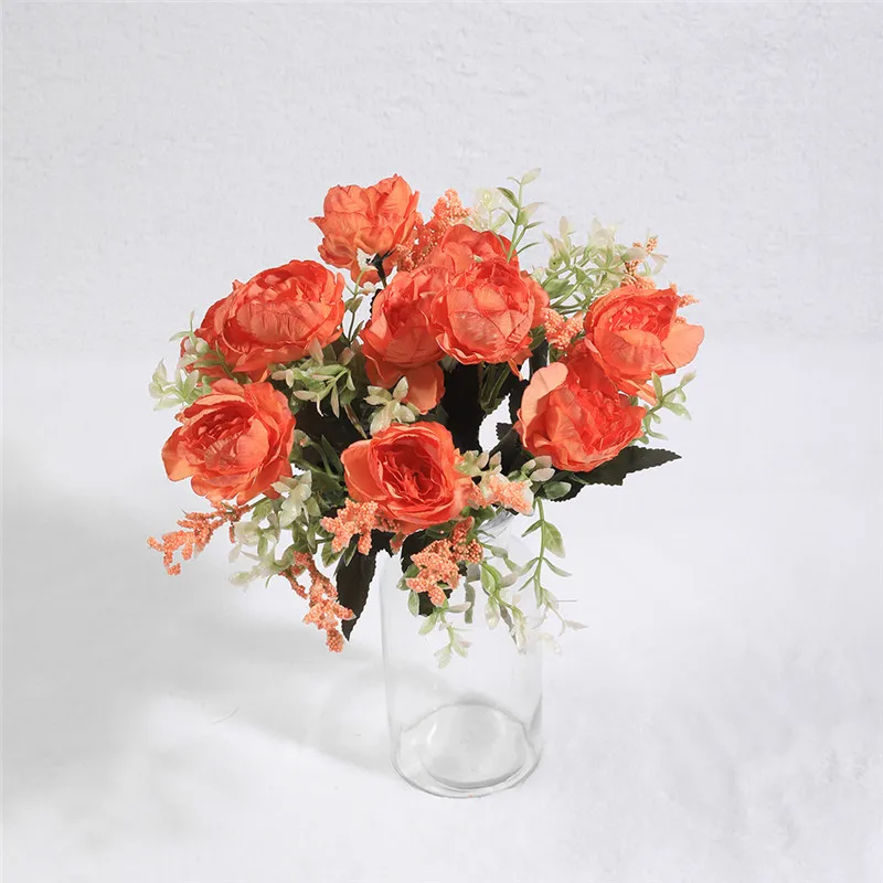 

Five branches Beautiful Rose Peony Artificial Silk Flowers Fake Flower bouquet Home Party Spring Wedding Decoration