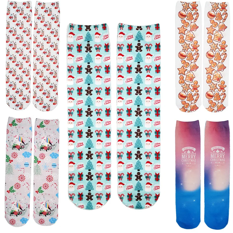 Носки с 3D принтом милые женские носки рождественским индивидуальные