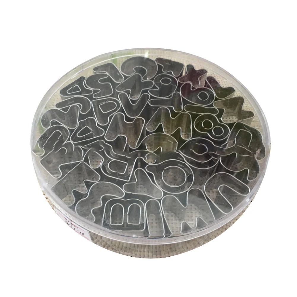 

Stainless Steel Alphanumeric 37-Piece Set Biscuit Cutting Mold English Cookie Flipping Icing Cake Mold Baking Mold