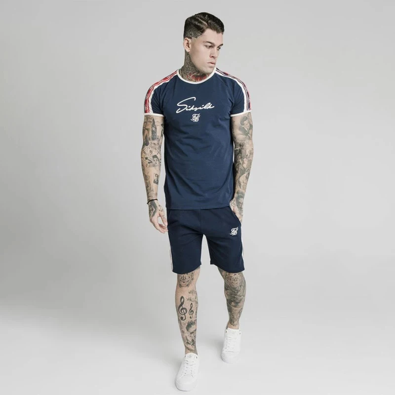 2021 Мужская футболка SikSilk Уличная одежда в стиле хип-хоп Летняя шелковая брендовая