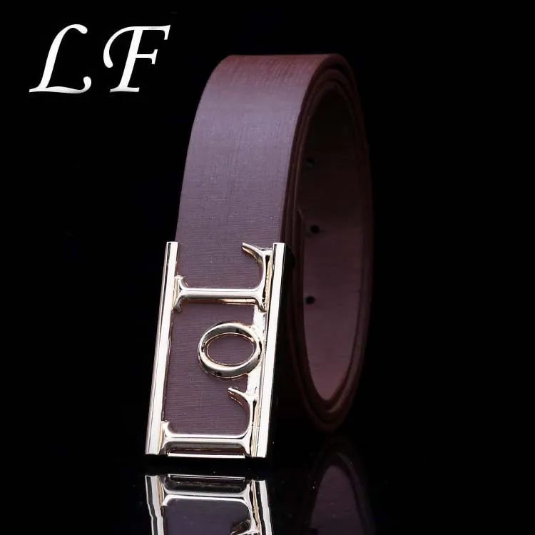 

Fashion Belt Versatile Belt Personality Fashion Letter LOL Smooth Buckle