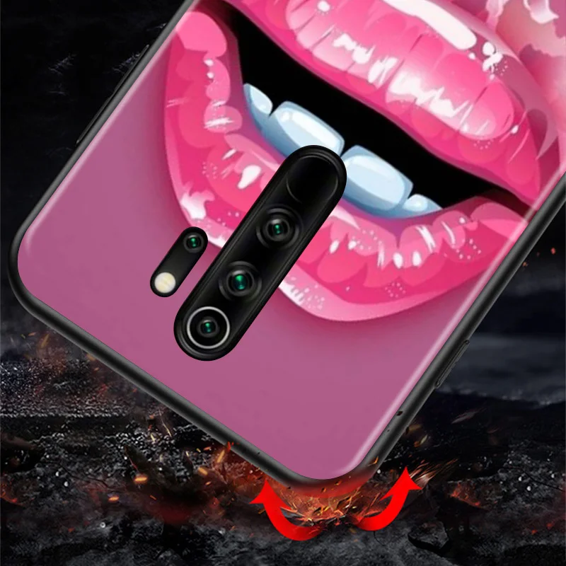 

Pink Girl Sexy Lips For Xiaomi Redmi 9A 9C 9 Prime GO 8A 8 7A 7 S2 6A 6 5 Pro Plus Black Phone Case
