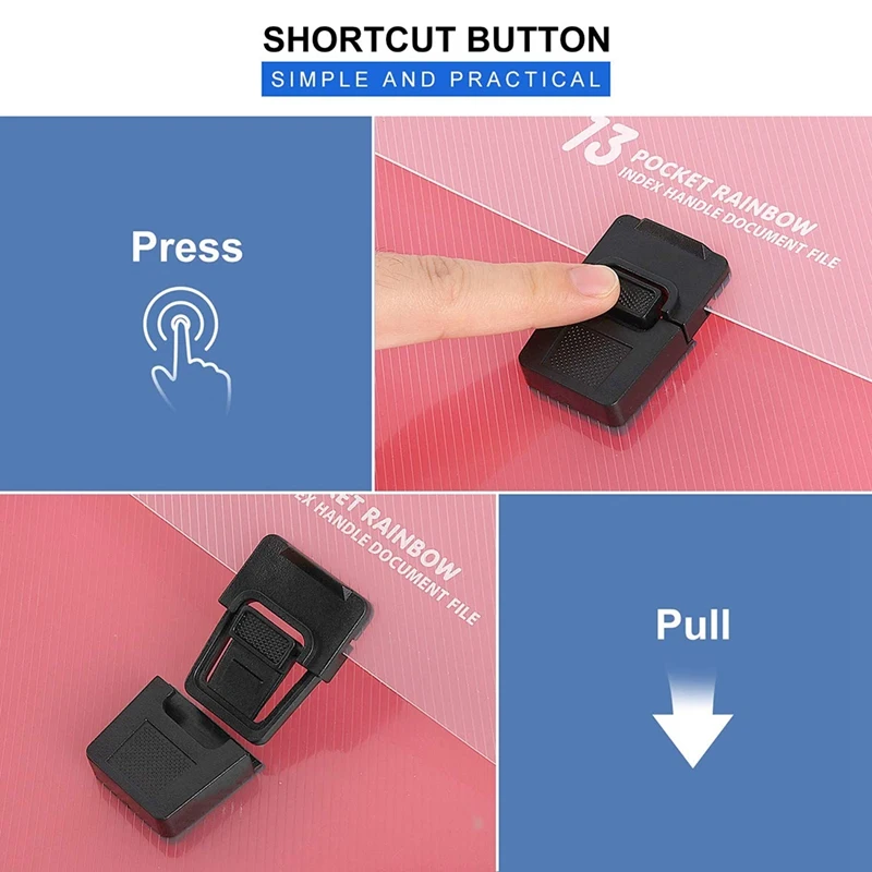 

Expanding File Folder 13 Pockets Multi-Colour Plastic Accordion Wallet Folders A4/A6 Letter Size Holder File Organizer