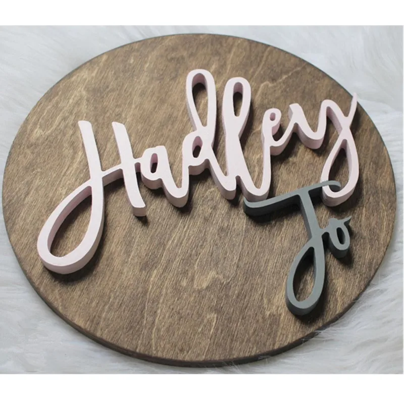 Деревянный 3d знак с именем для детской комнаты украшение гравировкой на заказ