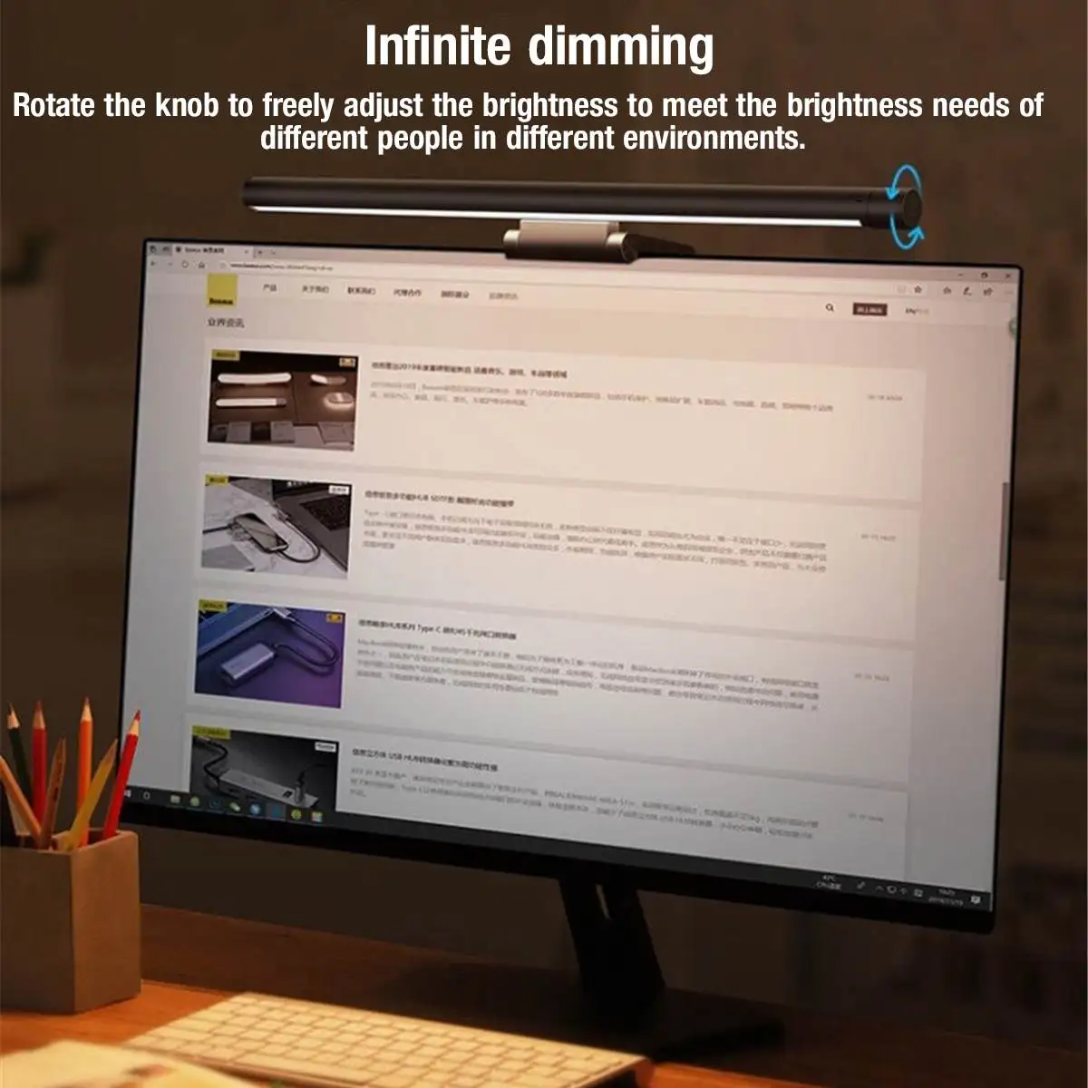 

LED Desk Lamp Screen Bar Light Computer Laptop Hanging LED Light Table Lamp LCD Monitor Lamp Study Reading Type-c/USB Light