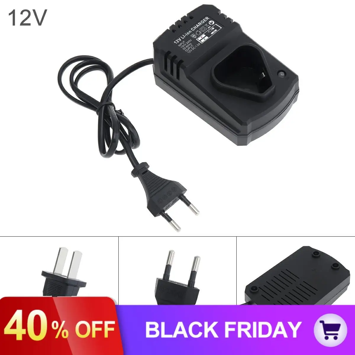 DC 12V Портативный Многофункциональный литий-ионный литиевый аккумулятор зарядное устройство перезаряжаемый адаптер питания для электрической дрели шуруповерт