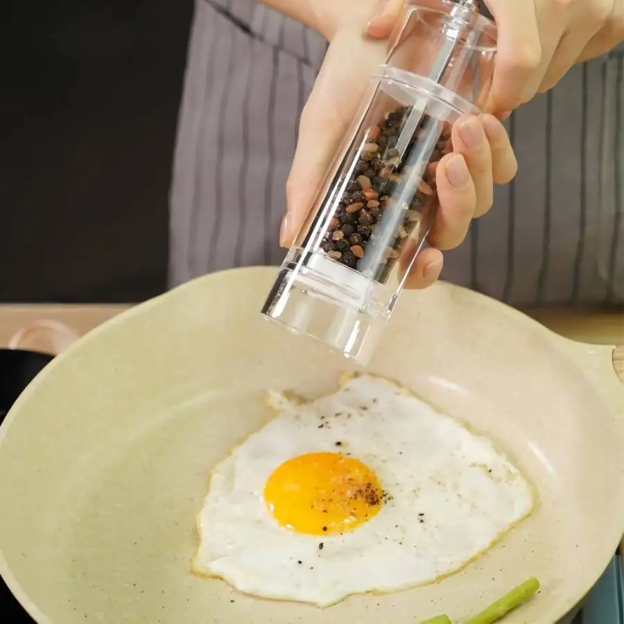 Salt Pepper Grinder Refillable Clear Acrylic Mills with Adjustable Coarseness Precision Mechanisms Multi-size Kitchen Gadget | Дом и сад
