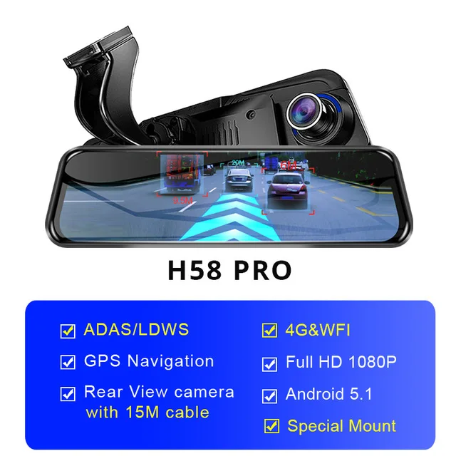 Gray MaiYue star10''4G Android зеркало заднего вида DVR HD1080P автоматическая камера Спринт камера gps беспроводной ночного видения Автомобильный видеорегистратор - Название цвета: Gray