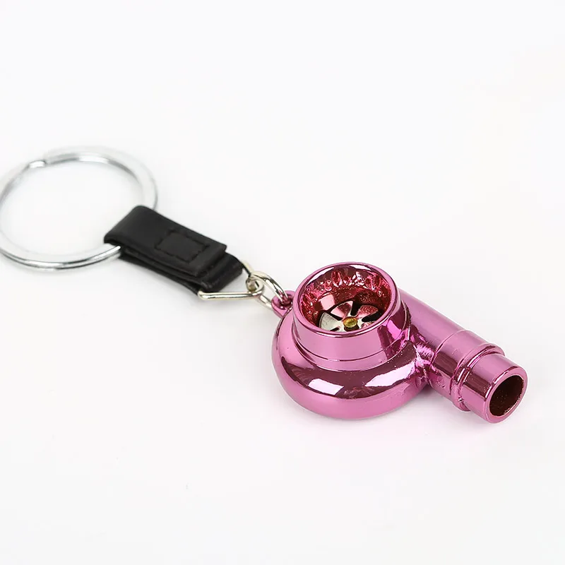 whistle sound turbo turbine long style metal keychain key chain ring keyring keyfob pendent car auto part charger spinning free global shipping