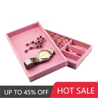 Серый фланель для ювелирных изделий лоток розовый бархатных замшевых босоножек кольцо органайзер для сережек шпильки ювелирные изделия Дисплей держатель стойки витрина пластина