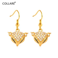 collare fox drop earrings for women goldsilver color animal sets crystal rhinestone dangle earrings fashion jewelry e018