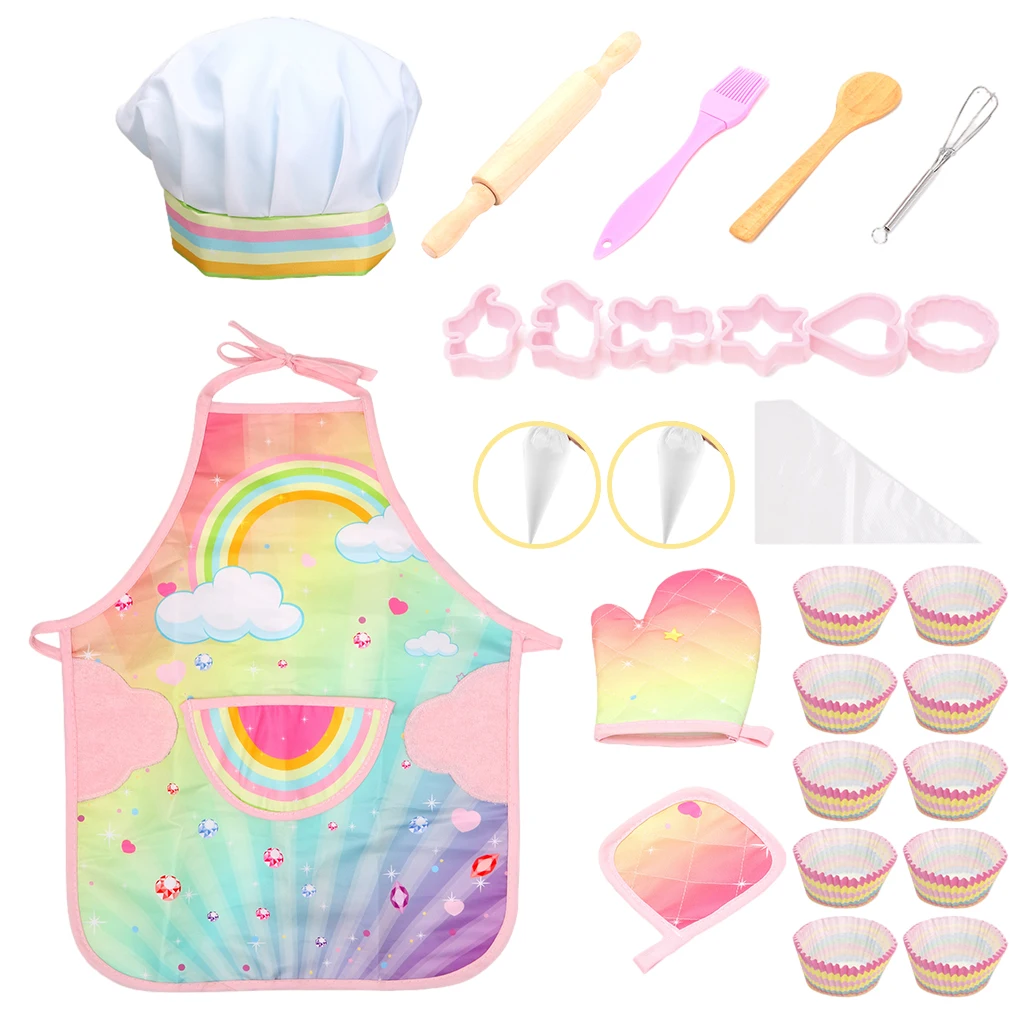 1 Set Cooking Toys Pretend DIY Aprons Simulate Life Scenarios Hand-eye Coordination Imagination for Kids Toddler | Дом и сад